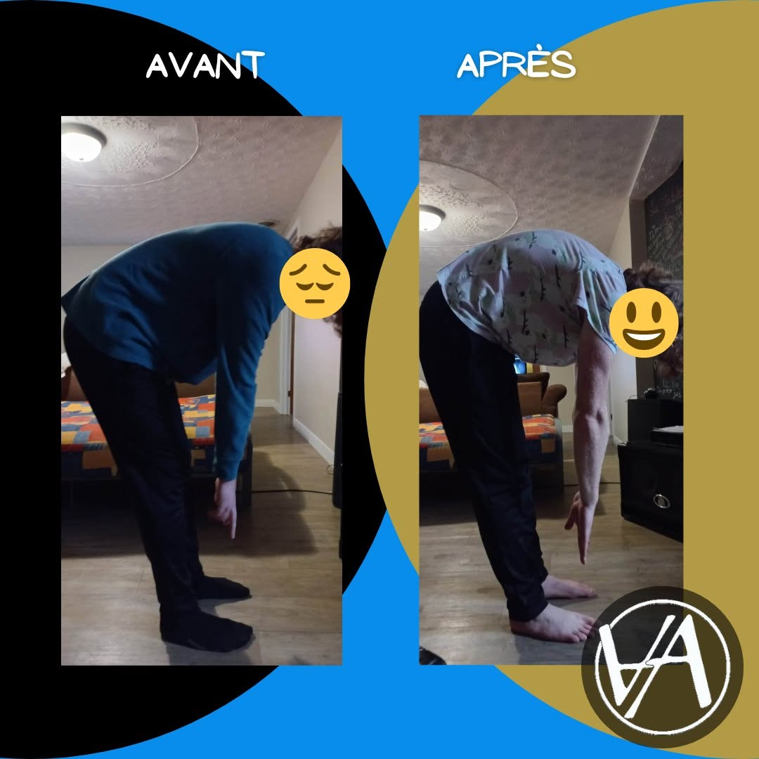 Avant et après d’une flexion vers l’avant